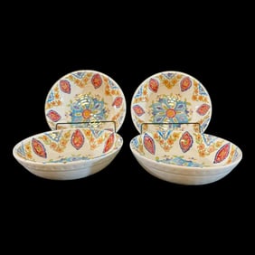 Williams Sonoma Melamine Soup/Salad Bowls Dinnerware, Set of 4, Iznik Collection
