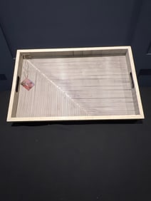Decorative Hand Crafted Serving Tray, Bone & Resin