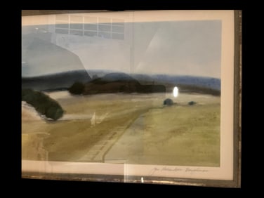 Original Framed Painting of Landscape Titled "Along the Way" Signed Janet Richardson-Baughman