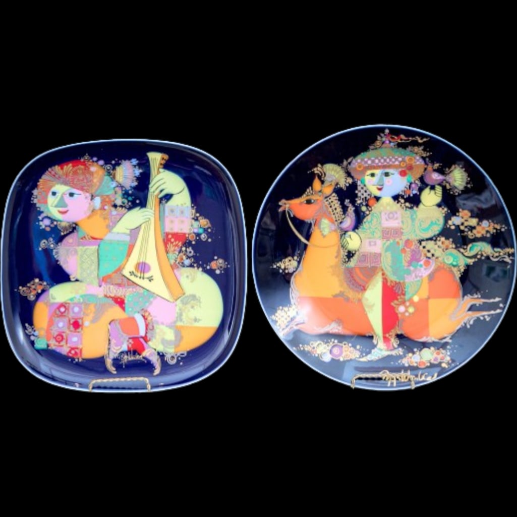 Rosenthal Germany Pair of Gorgeous Colorful Display Plates (1 of 4)