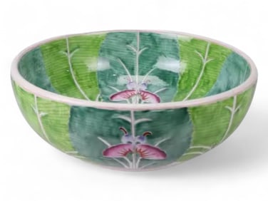 Custom Hand-Painted Chinese Bok Choy Cabbage Leaf Ceramic Sink Bowl, Wash Basin, Jingdezhen Porcelai