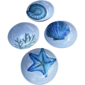 Set of 8 Nautical Melamine Bowls, New