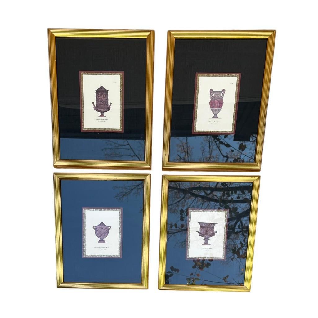 Henredon Architectural Prints, Set of 4, Framed Wall Art (1 of 9)