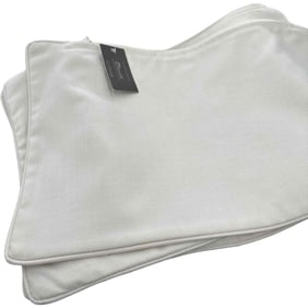 Restoration Hardware Pair of Outdoor Sunbrella Accent Throw Pillows, Twill Off White, Brand New with