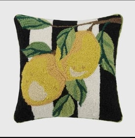 Lemon Wool Hook Pillows, a Pair