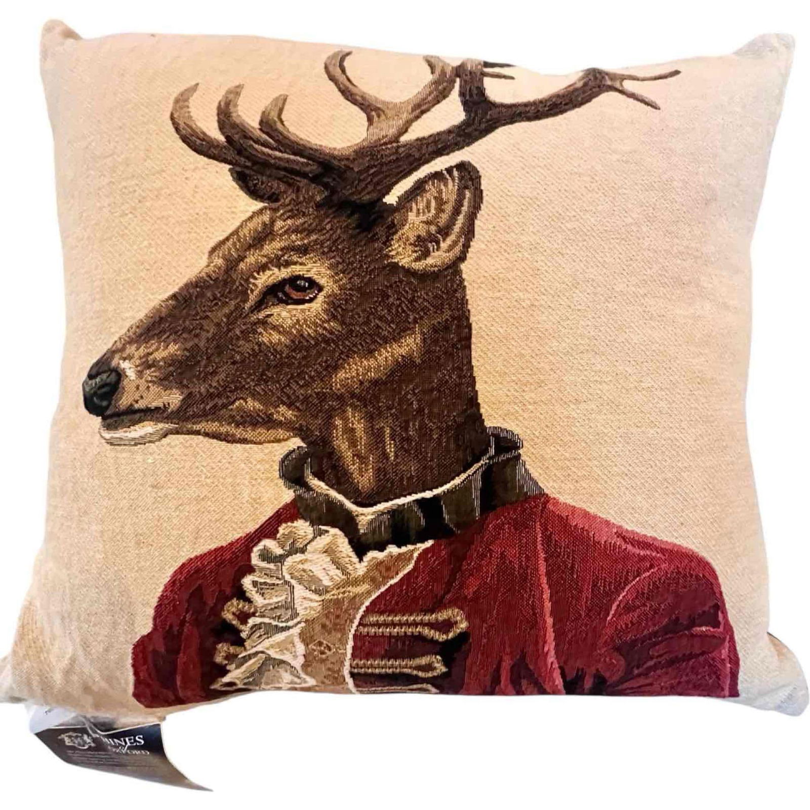 Hines of Oxford “Ronald Reindeer" Tapestry Pillow, New (1 of 5)