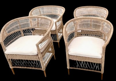Restoration Hardware –  Set of 4 Outdoor Indoor Dining Armchairs, Brand New (Lot 2 of 2)