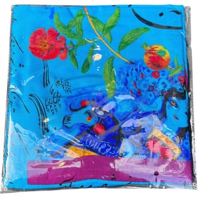 Nasser Ovissi 100% Silk Scarf – Stylized Horses & Women