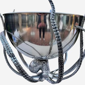 Huge Octopus Beverage Cooler Handcrafted Aluminum & Stainless Steel