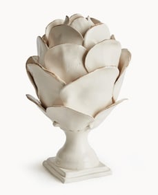 Italian Handcrafted Ceramic Artichoke Sculpture, 15"H