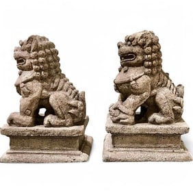 Campania International Small Temple Foo Dog Statues