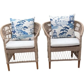 Pair of Brand New Chinoiserie Pagoda Pillows – 22"