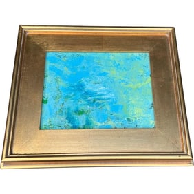 Original Abstract Painting on Canvas – Gilt Frame