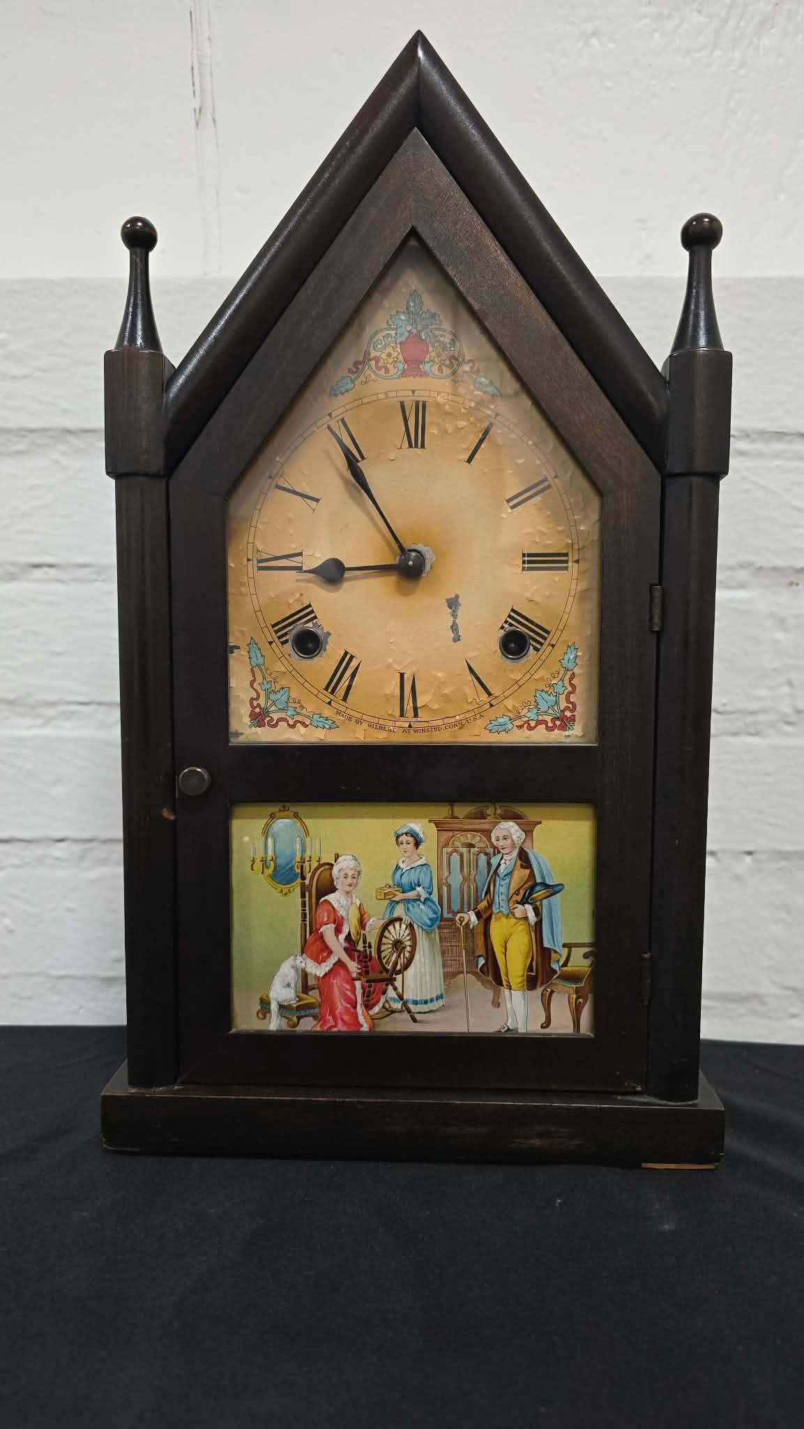 Antique William Gilbert Steeple Shelf Clock w/key (1 of 8)