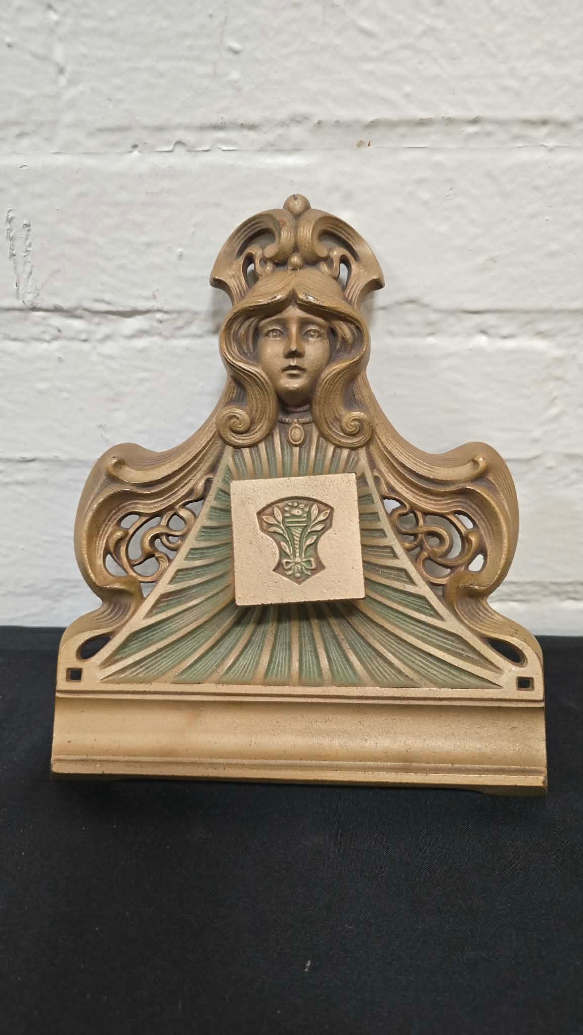 Art Nouveau Figural Inkwell with Maiden Bust, Early 20th Century (1 of 6)