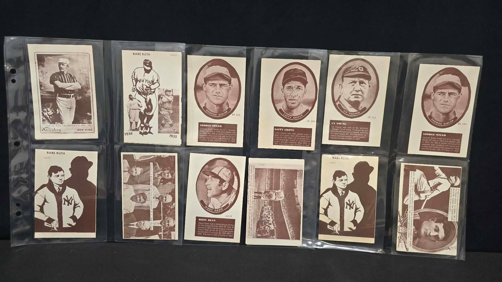 1975 Sports Hobbyist Baseball Cards Lot Featuring Babe Ruth, Cy Young & Hall of Famers (1 of 6)