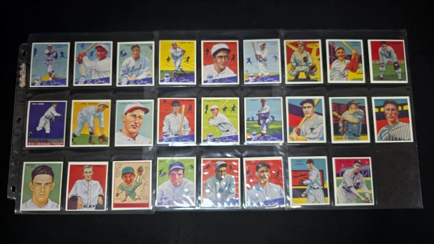 Collection of 1934–1935 Goudey & National Chicle Baseball Card Reproductions: Group of vintage baseball card reproductions inspired by the iconic 1934–1935 Goudey Big League Chewing Gum and National Chicle “Diamond Stars / Lou Gehrig Says” series. This collection feat