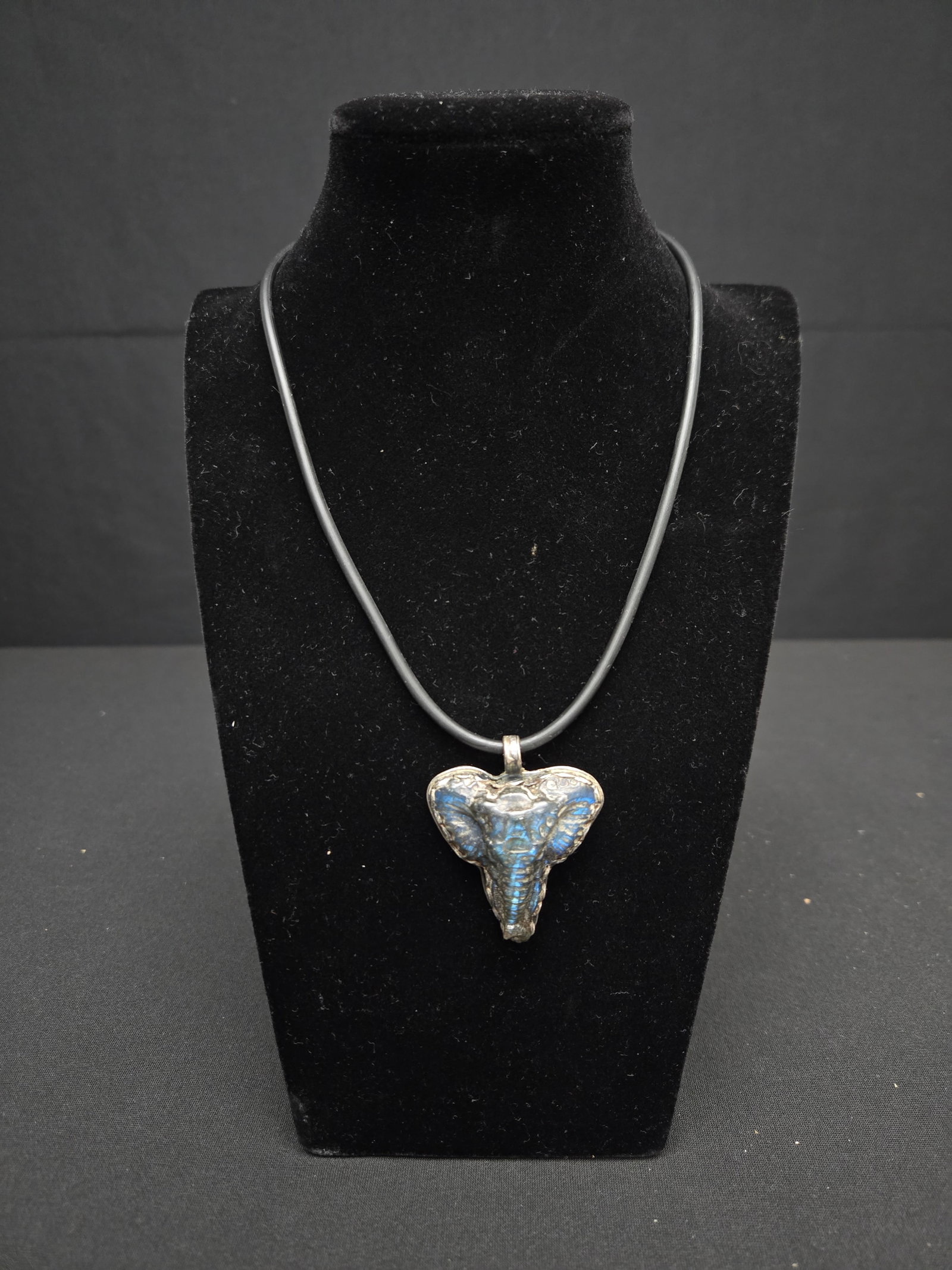 Labradorite Elephant on Silver (.925) Necklace (1 of 2)
