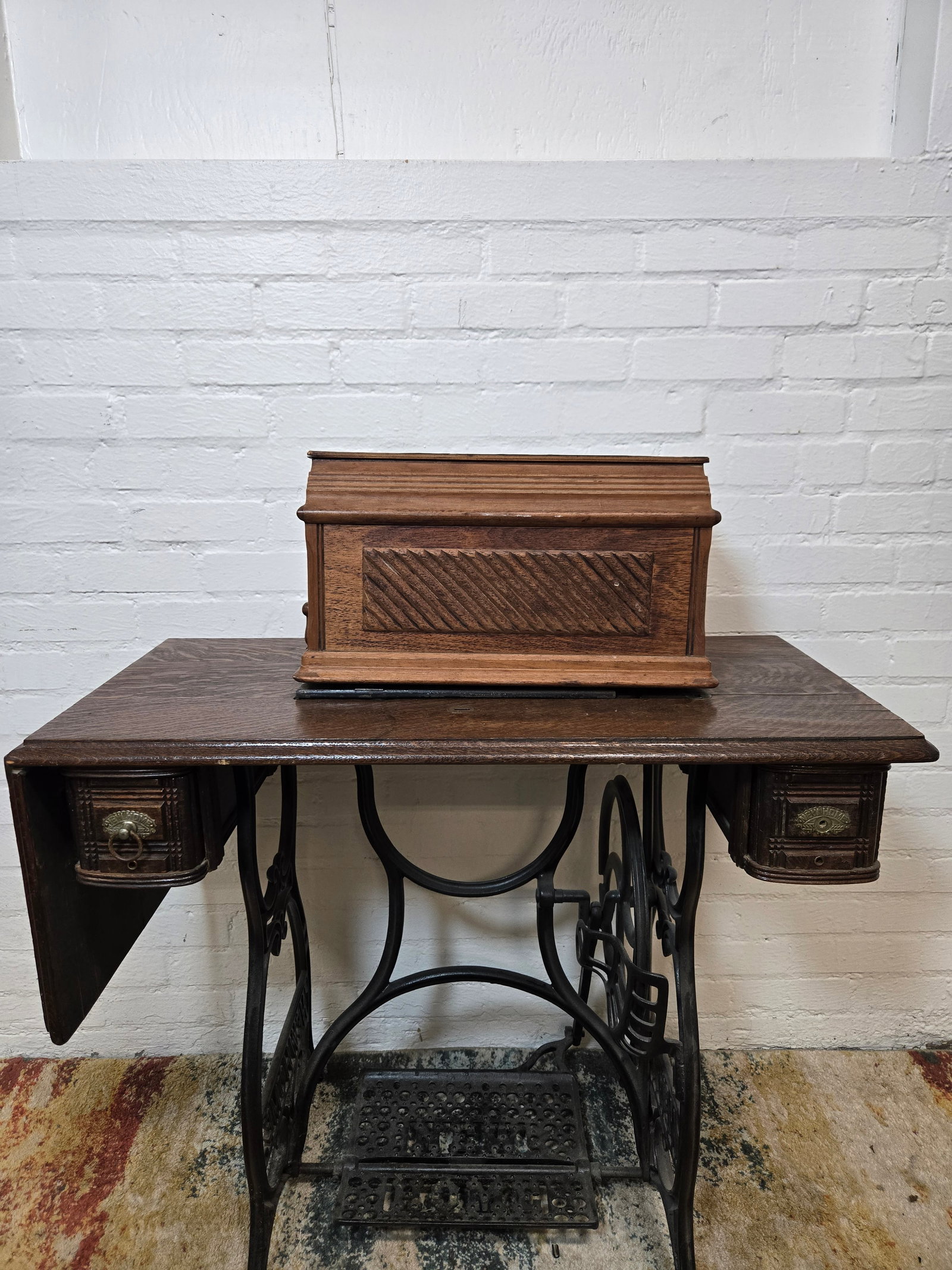 Antique Sewing Machine Table - 4