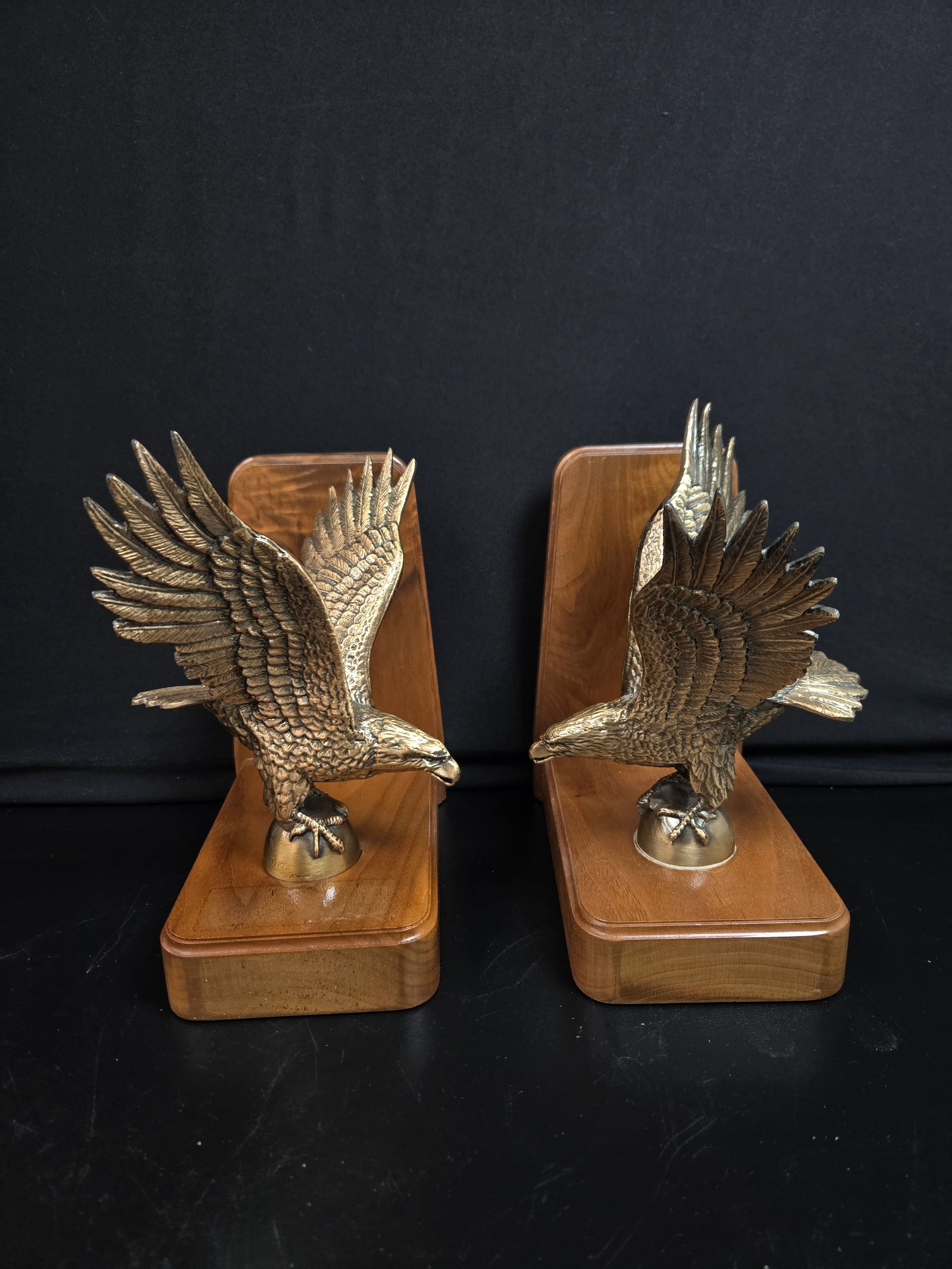 Vintage Brass American Eagle Bookends (1 of 4)