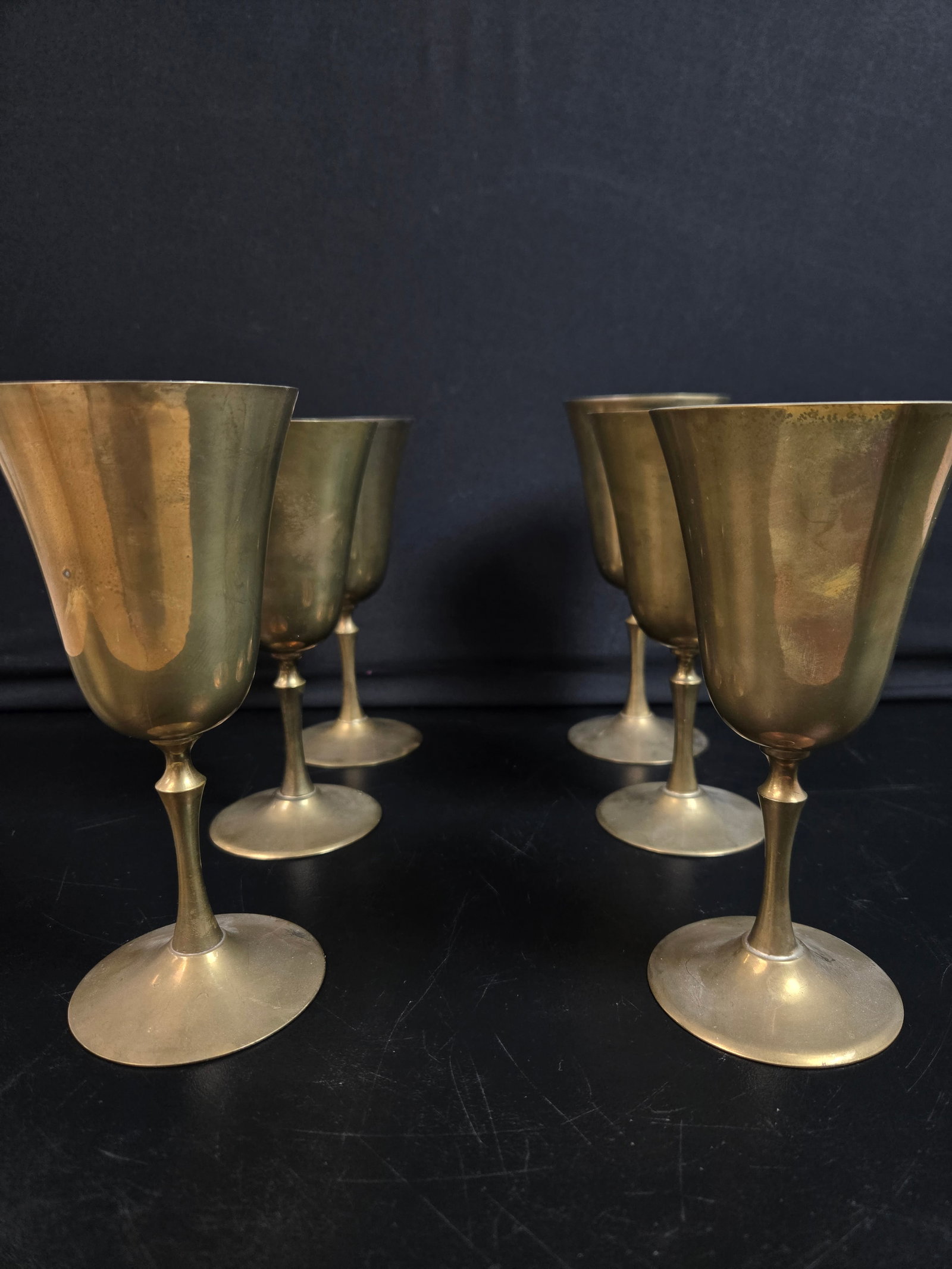 Set of Brass Wine Goblets (6 pc) (1 of 2)