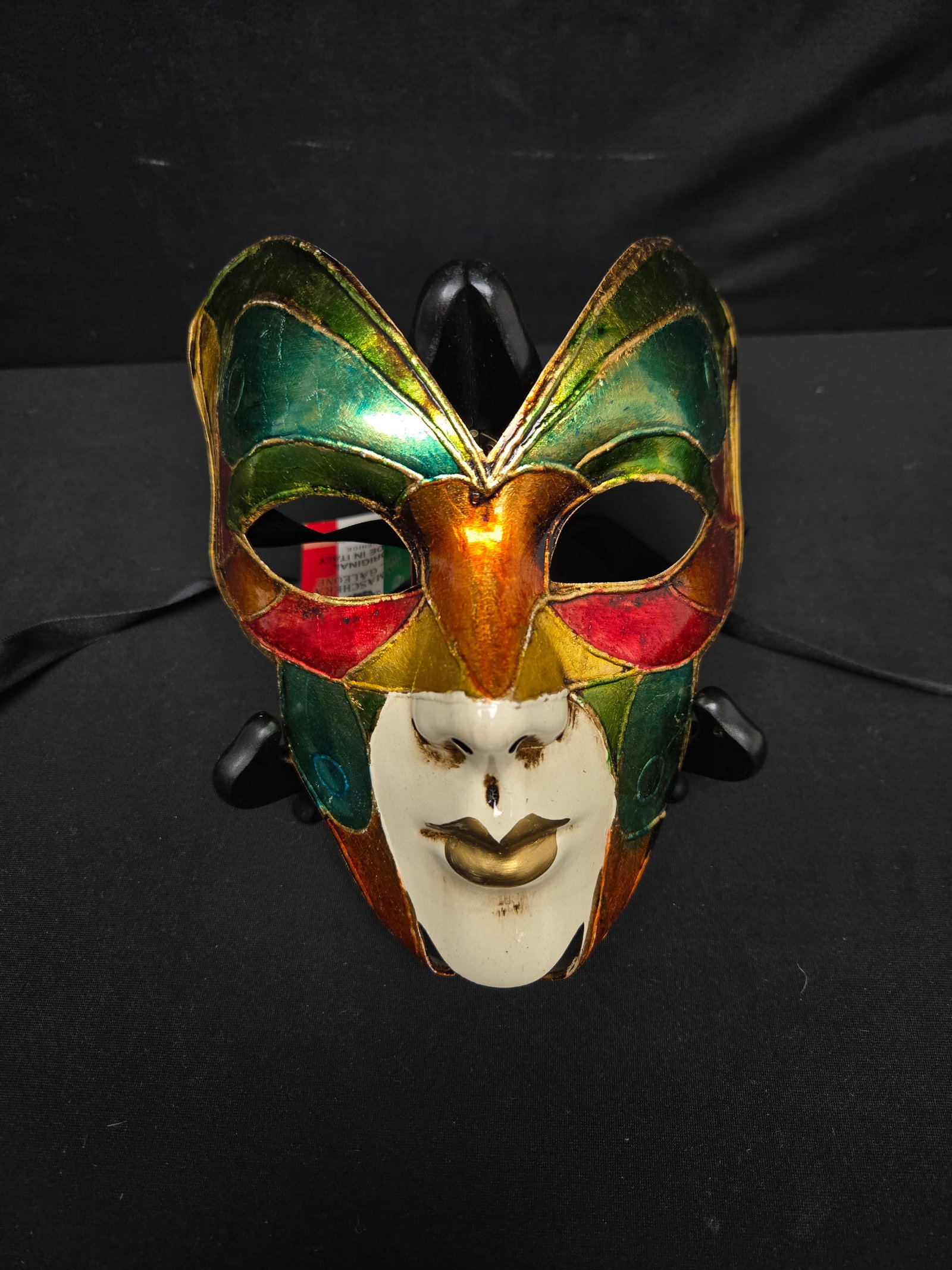 Venetian Commedia Dell'Arte Mask: Authentic Italian Commedia Dell'Arte mask. Handmade in Venice, Italy by artists at La Maschera Del Galeone. Made with full respect to traditions and designs developed in the late 17th century. Mask