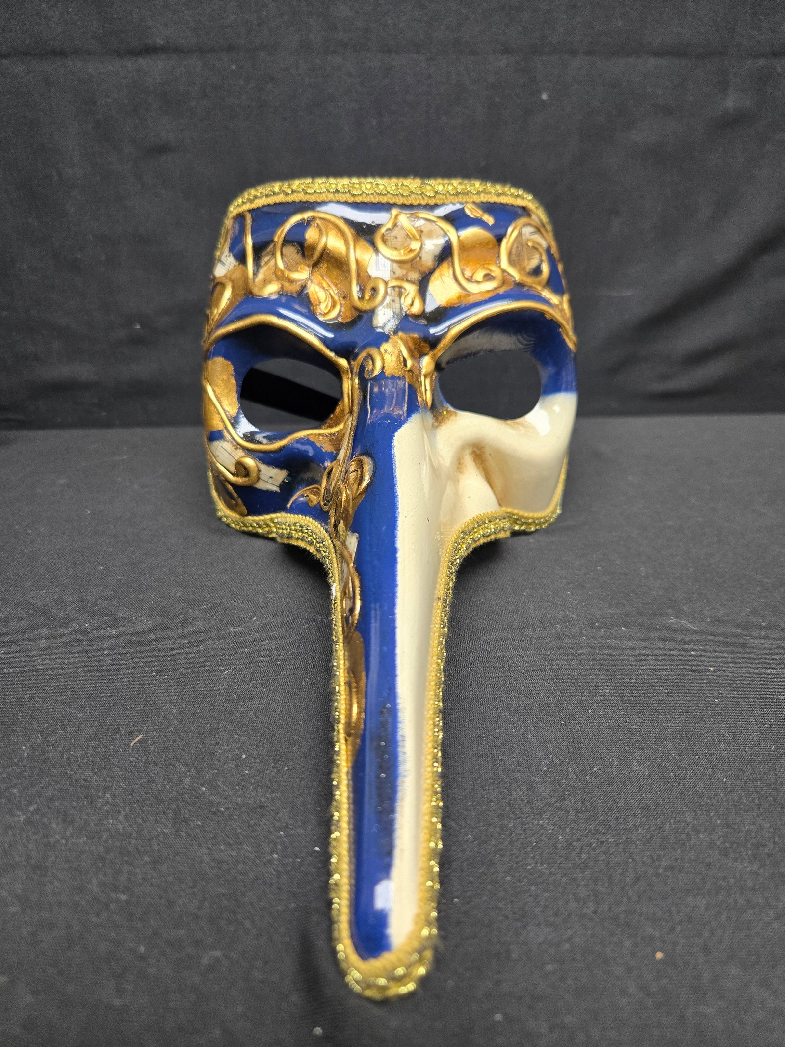 Venetian Commedia Dell'Arte Half Mask Set (2pc): Two Venetian Commedia Dell'Arte Half Masks. Handcrafted in Venice, Italy by artists at La Maschera Del Galeone with full respect to designs and traditions developed in the late 17th Century.One mask