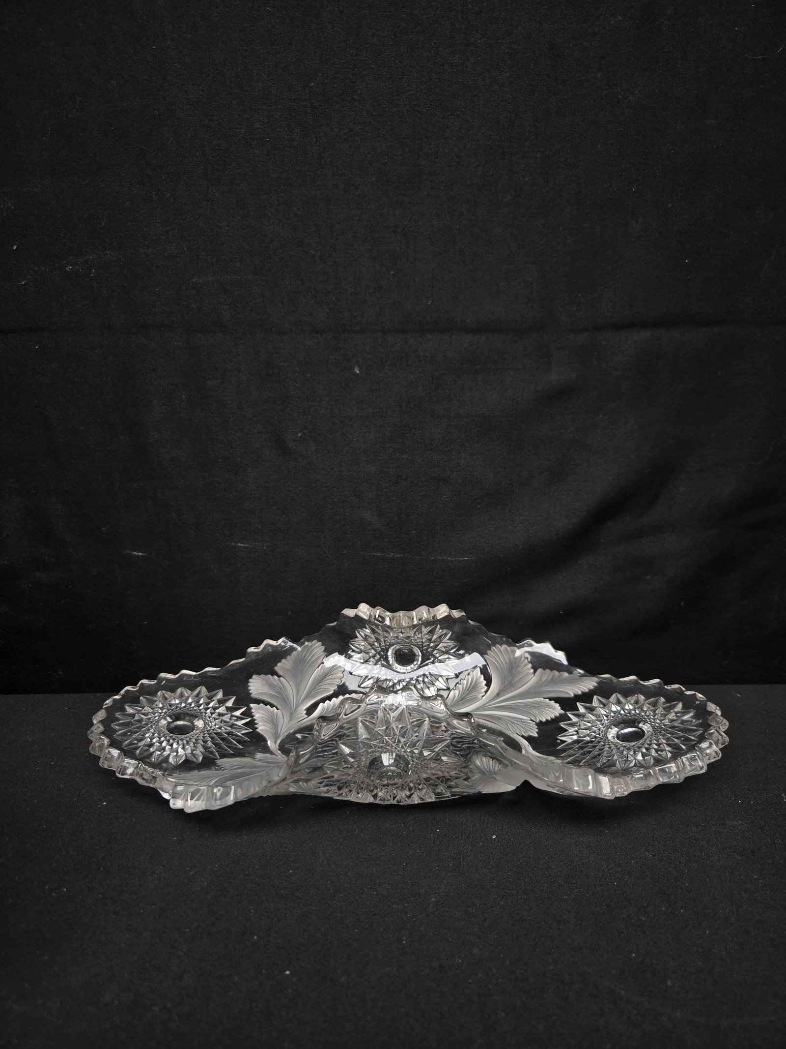 Crystal Cut Celery Bowl (1 of 2)