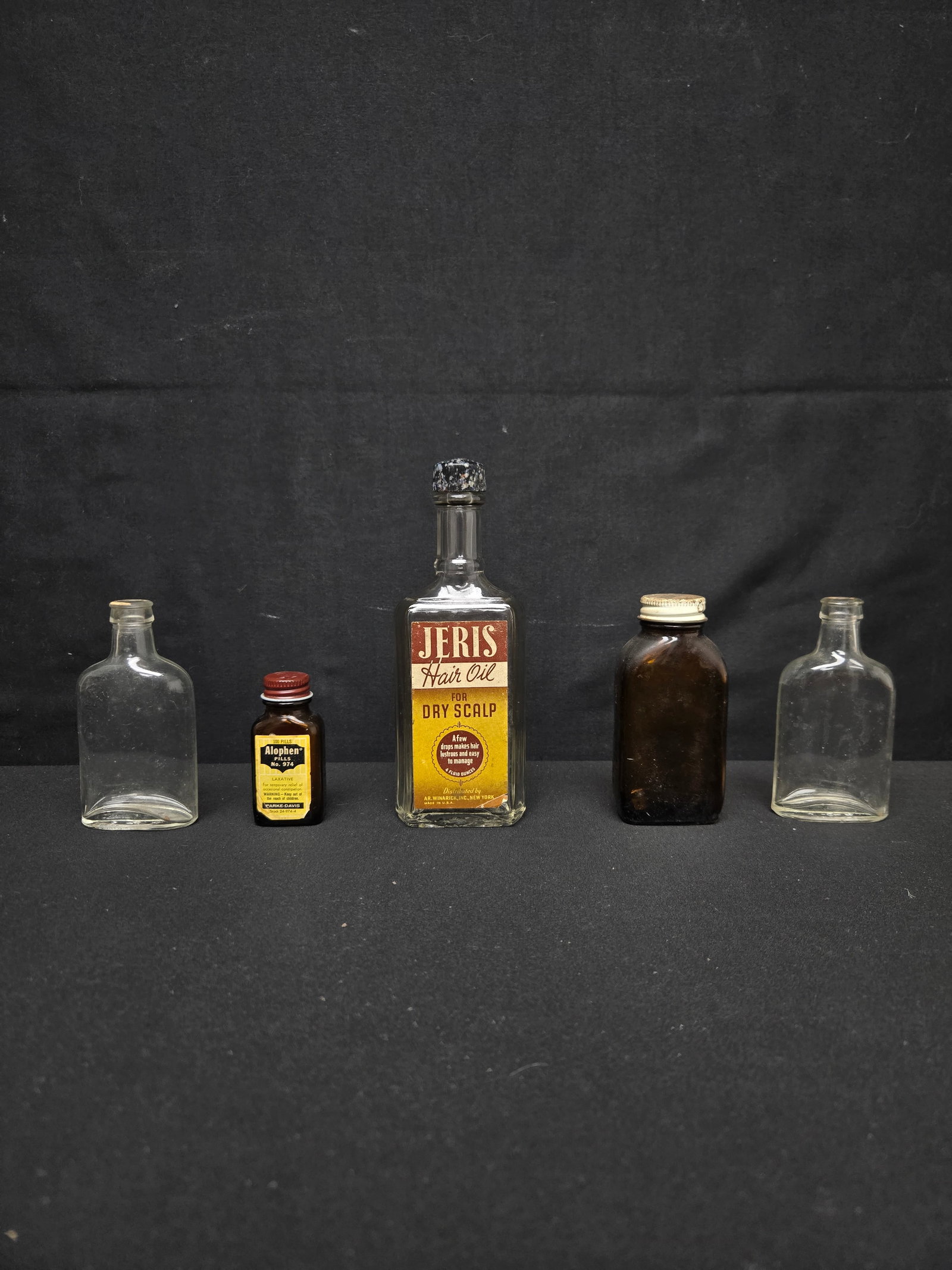 Set of Five Antique Medicine Bottles (5pc) (1 of 2)