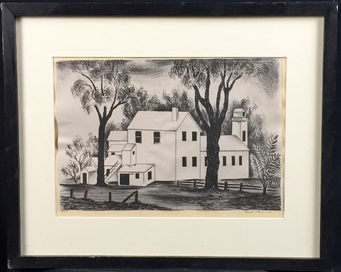 KONRAD CRAMER (1888-1963): Farm House, 1931, Lithograph (15/35), 9.75x15.4, signed and dated lower right, estate stamp on reverse, Provenance: private collection, very good condition.
