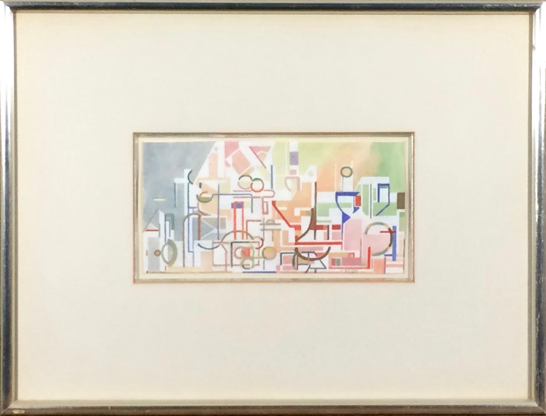 Maurice Golubov (1905 - 1987): Abstraction c. 1960 watercolor on paper 4.25x8.25 13x17.5 signed lower right Private collection