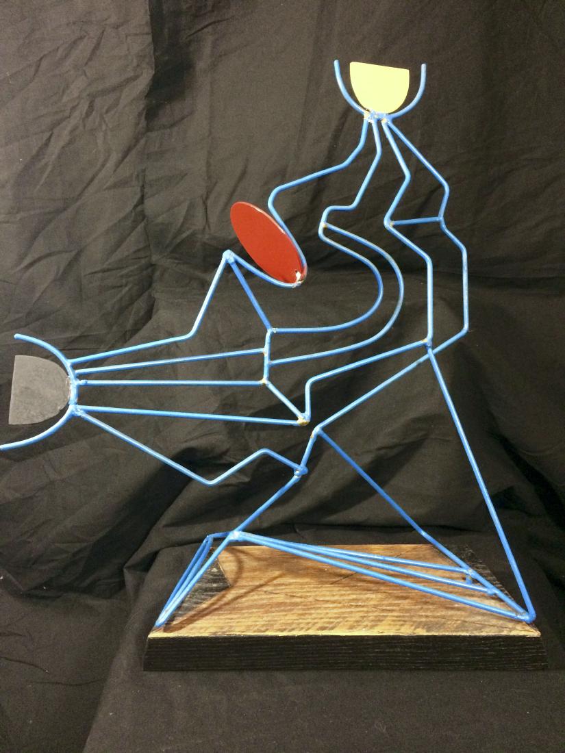 Edward Chavez (1917 - 1995): Abstraction c. 1960 painted metal 17"high x 15" wide x 3" deep signed Private collection