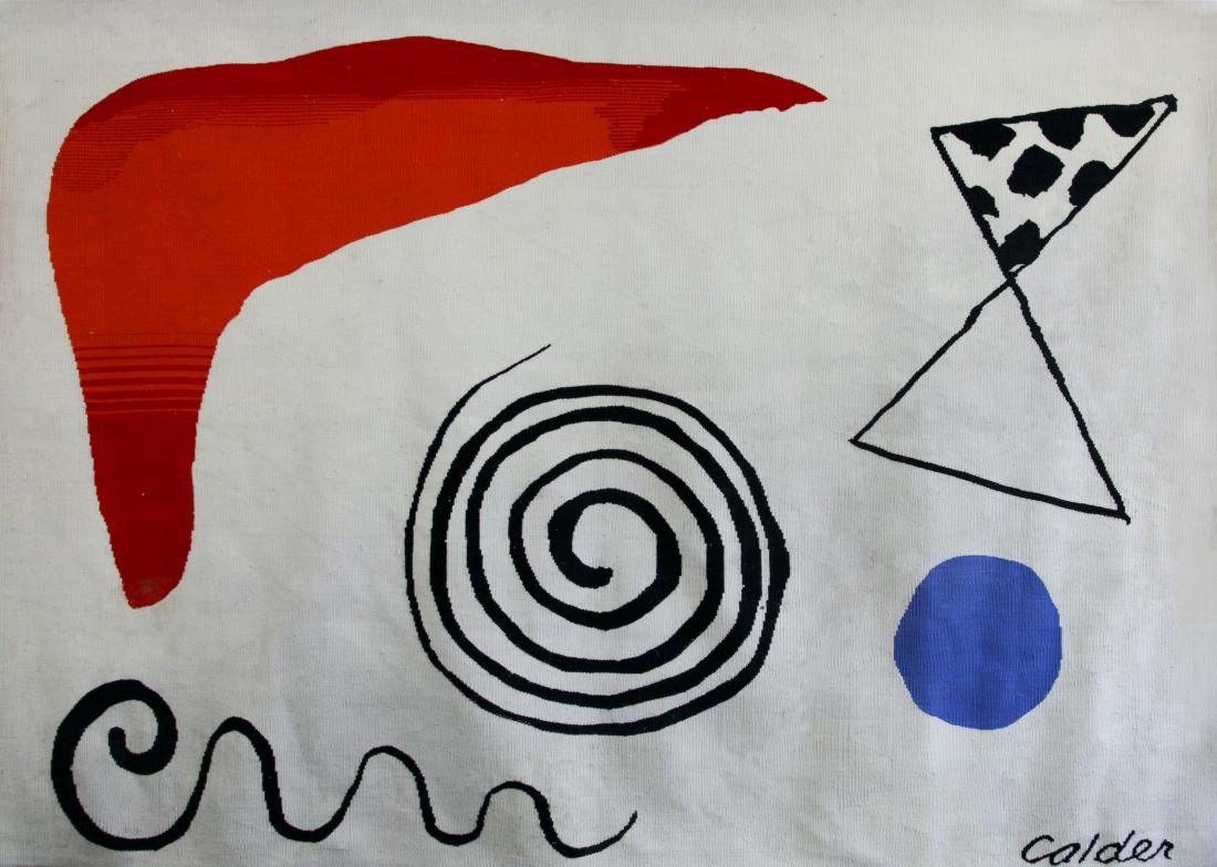 Alexander Calder (1898 - 1976): Spiral, Aubusson Tapestry, 1/1 woven by Yvette Cauquil Prince, 112"x77" Authenticated by Jane Kahan, Kahan Gallery, NYC. Jane Kahan for the past 40 years has been one of most recognized experts in aut
