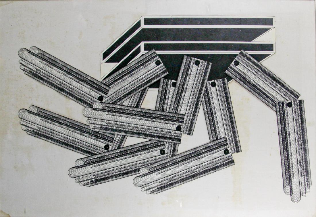 Miroslav Sutej (1936 - 2005): Mobile Composition, 1971 mixed media, cardboard, paper and steel on canvas 70x48 70.25x48.25 signed upper right Private collection