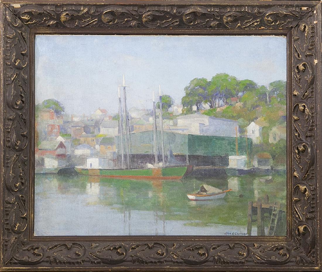 Allen Dean Cochran (1888 - 1971): Harbour Scene c. 1925 Medium: oil on board Size: 16x20 Signed: signed lower right
