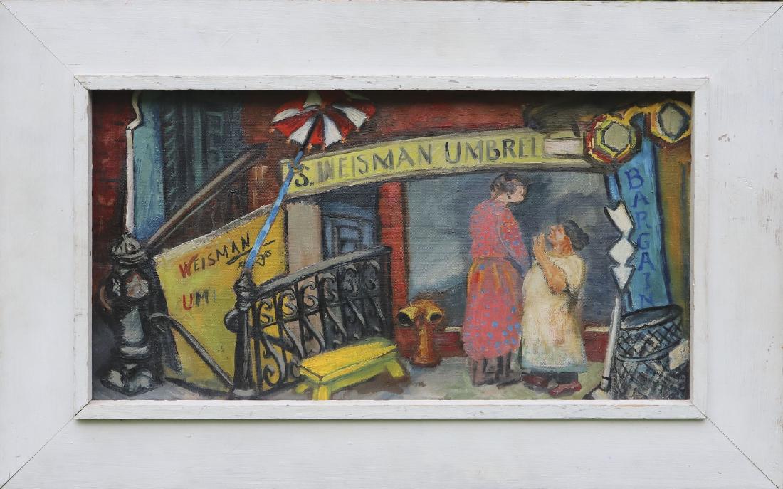 Agnes Hart (1912 - 1979): Weisman Theater c. 1940 Medium: oil on canvas Size: 12x22 Signed: