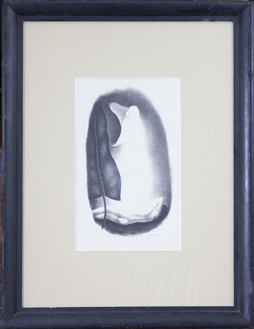 John Ward McClellan (1908 - 1986): Nude with Lily c. 1950 Medium: lithograph Size: 13x8 Signed: signed lower right