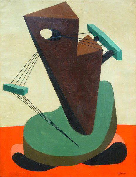 Thomas Brownell Eldred (1903-1993): Surrealist Abstraction, 1938, oil on canvas, 40 x 29, signed and dated lower right *This lot has a reserve.