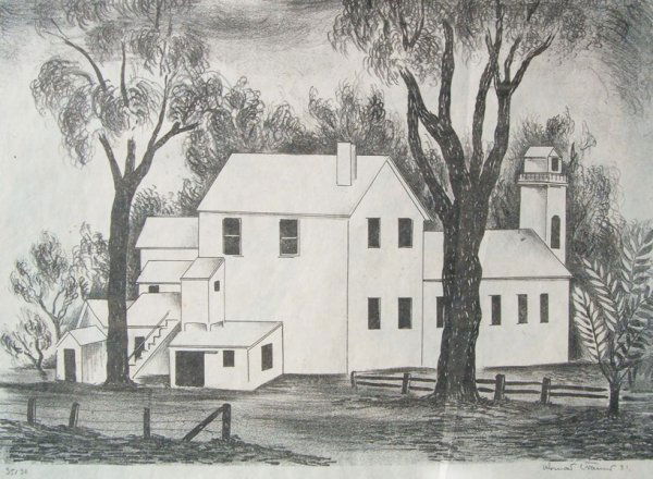 Konrad Cramer (1888-1963): Modernist Houses, 1931, lithograph, 10 x 14, signed and dated lower right