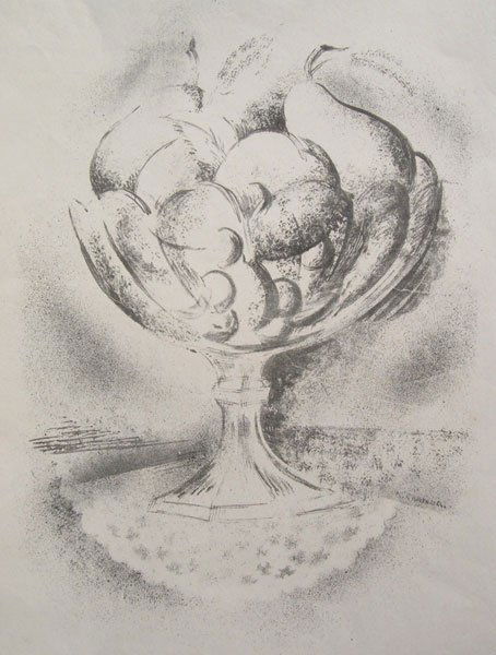 Konrad Cramer (1888-1963): Still Life c.1930, lithograph, 15 x 10, estate stamped on back
