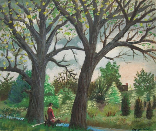 Joseph Pollet (1897-1979): Title: Joseph Pollet (1897-1979) Painting Title: Woodstock Landscape c.1925 Medium: oil on canvas Size: 20 X 24 Signed: signed