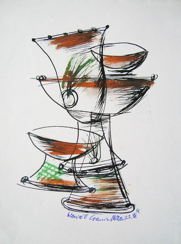 Konrad Cramer (1888-1963): Pottery Design, 1953, mixed media on paper, 11 x 8 1/2