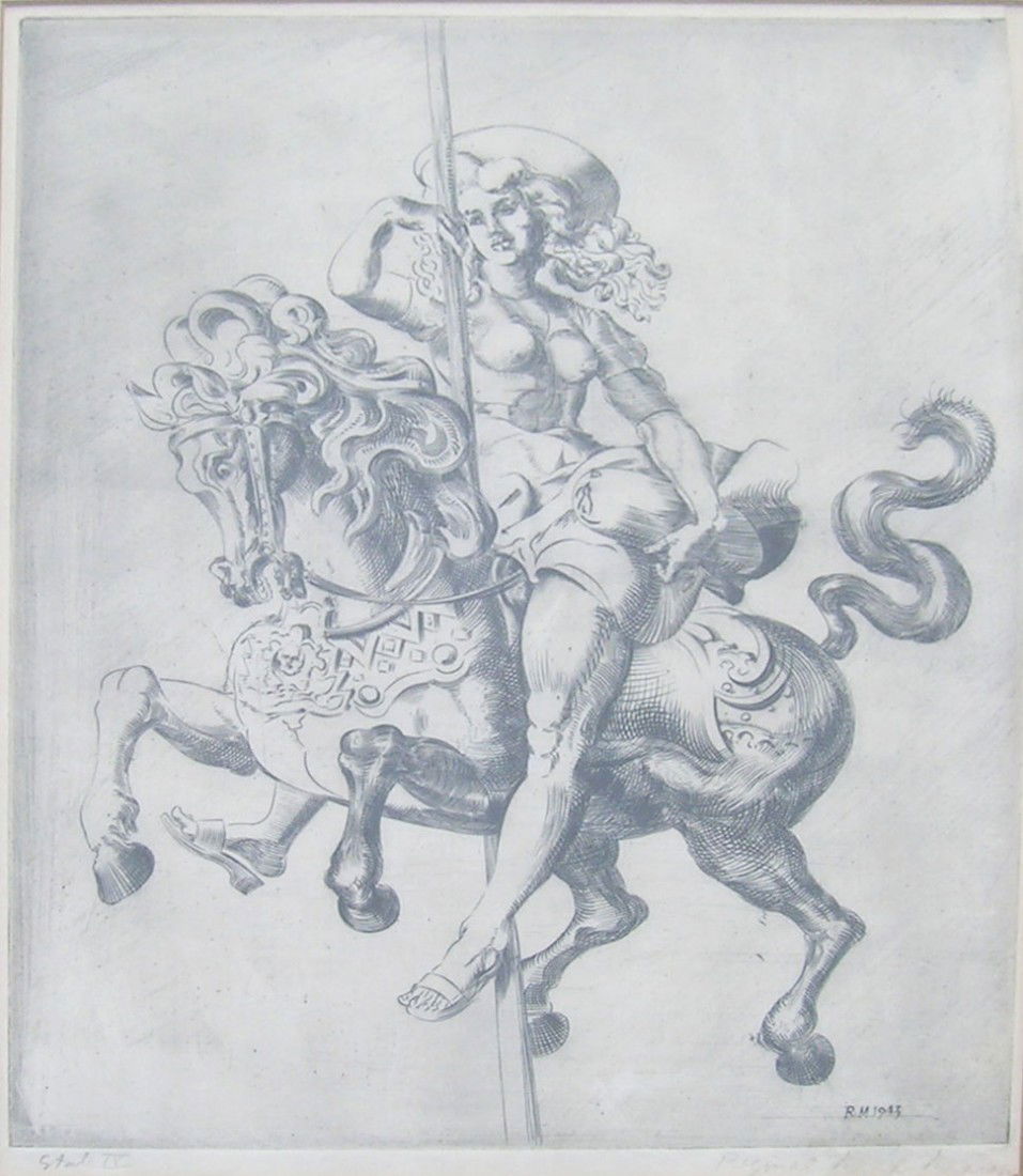 Reginald Marsh (1898-1954): Title: State IV, 1943 Medium: etching Size: 9 3/4 x 8 Signed: signed lower right