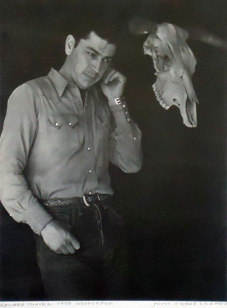 Konrad Cramer (1888 - 1963): Painting Title: Portrait of Edwardo Chavez 1950 Medium: Silver Gelatin print Size: 9.5x7.75 Signed: SLR