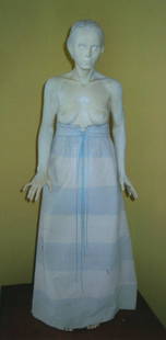 Tricia Cline: Sculpture Title: Standing Figure Medium: Porcelain and cloth Size: 36 x 17 x 16 Provenance: Private Collection