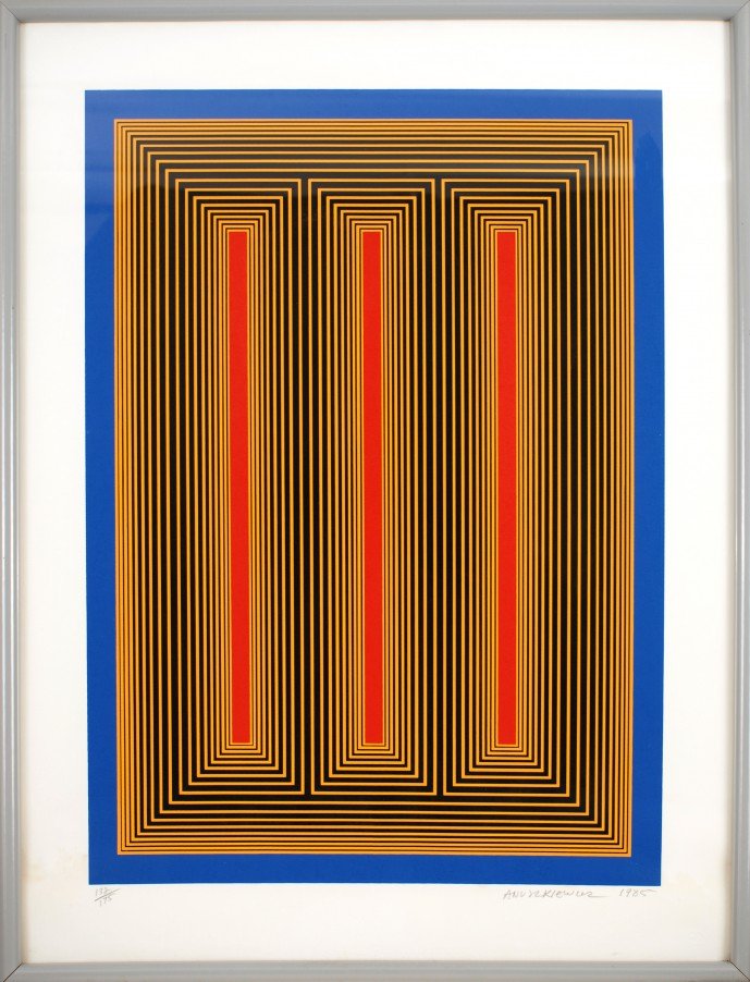 Richard Joseph Anuszkiewicz (1930 - ): Lot 26 Artist: Richard Joseph Anuszkiewicz (1930 – ) Title: Abstraction 1985 Medium: Lithograph 132/137 Image Size: 32 x 23 1/2 in. Frame Size: 33 1/2 x 25 in. Signed: Lower Right