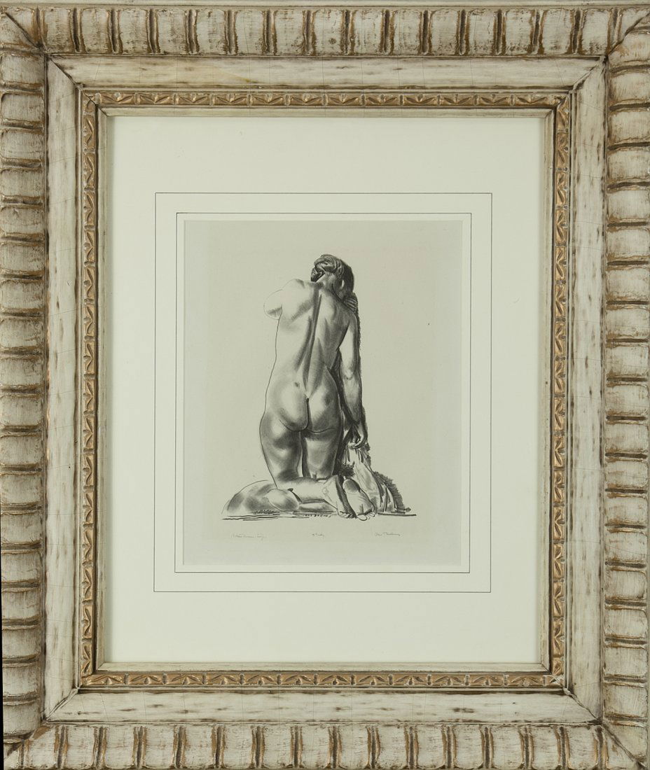 George Bellows (1882-1925): Lot 52 Artist: George Bellows (1882-1925) Title: In an Elevator, 1916 Medium: lithograph Image Size: 12 x 10 Frame Size: 27 x 23 Signed: signed lower right Estimate: $1,5