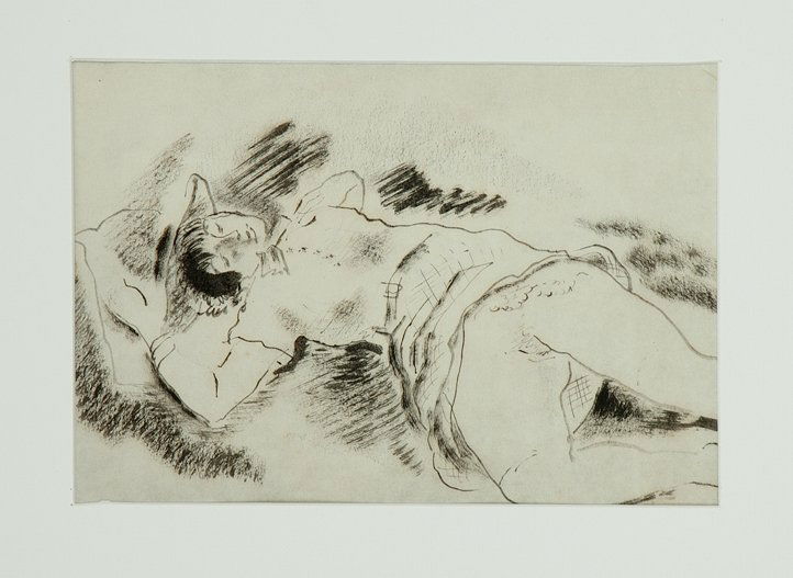 Konrad Cramer (1888-1963): Lot 188 Artist: Konrad Cramer (1888-1963) Title: Female Figure c. 1925 Medium: mixed media on paper Image Size: 6.25 x 9.5 Frame Size: 13 x 16 Signed: estate stamped on verso Estimate: