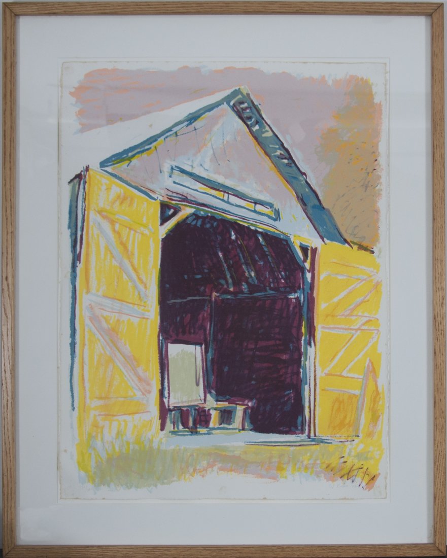 Wolf Kahn (born 1927): Yellow House, 1982 serigraph size:30.5x22.5 size in frame:39x30.5 signed and dated lower left