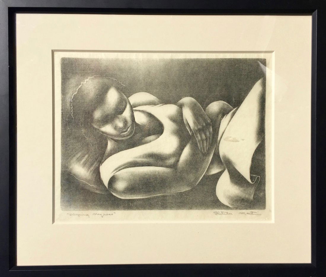 Fletcher Martin (1904-1979): Sleeping Woman, c. 1940, Lithograph, signed lower right, Provenance: estate of Fletcher Martin, excellent condition